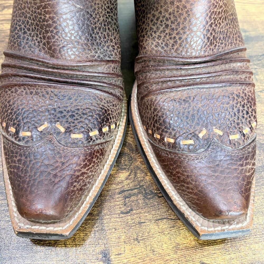 Ariat Womens Size 7.5 Dixie Western Cowboy Boots Brown Rowdy Leather Cowgirl - Picture 8 of 15